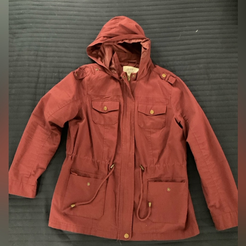 WOMEN PULLOVER JACKET SZ LARGE BURGUNDY USED